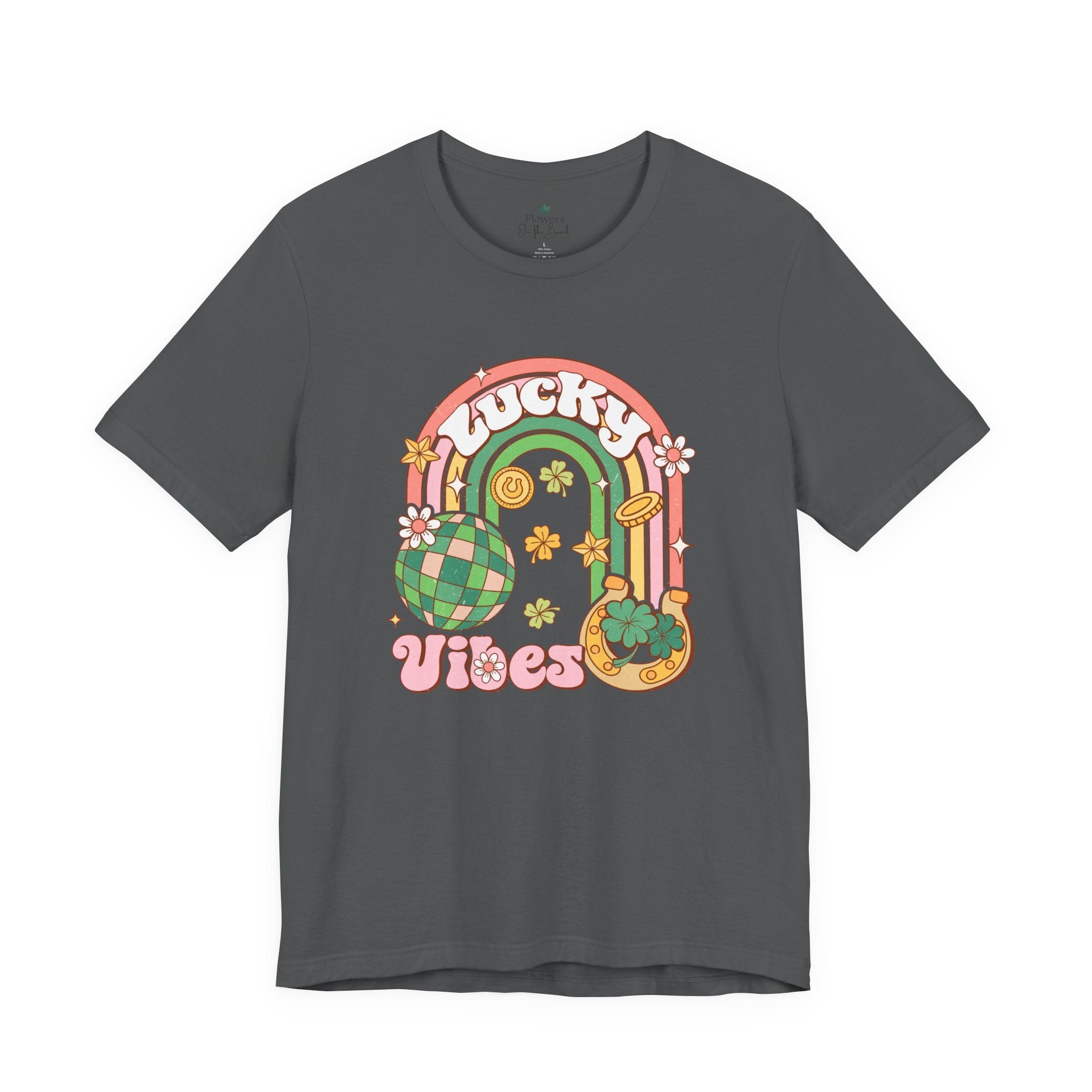 Lucky Vibes Rainbow Pot of Gold Retro Tee