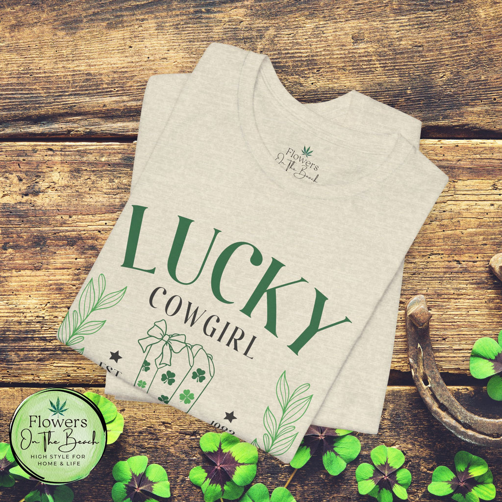 Cowgirl Boots Shamrock Lucky Cowgirl Clover Tee