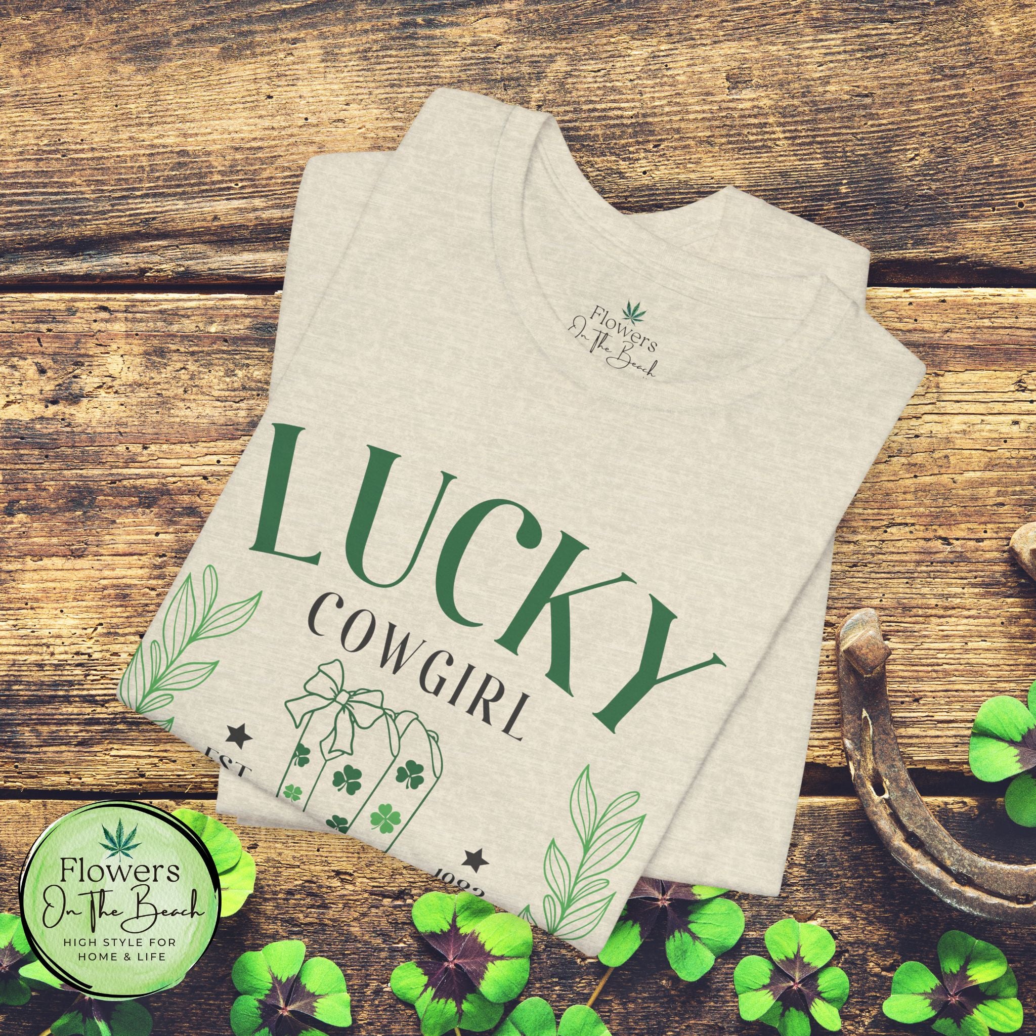 Cowgirl Boots Shamrock Lucky Cowgirl Clover Tee