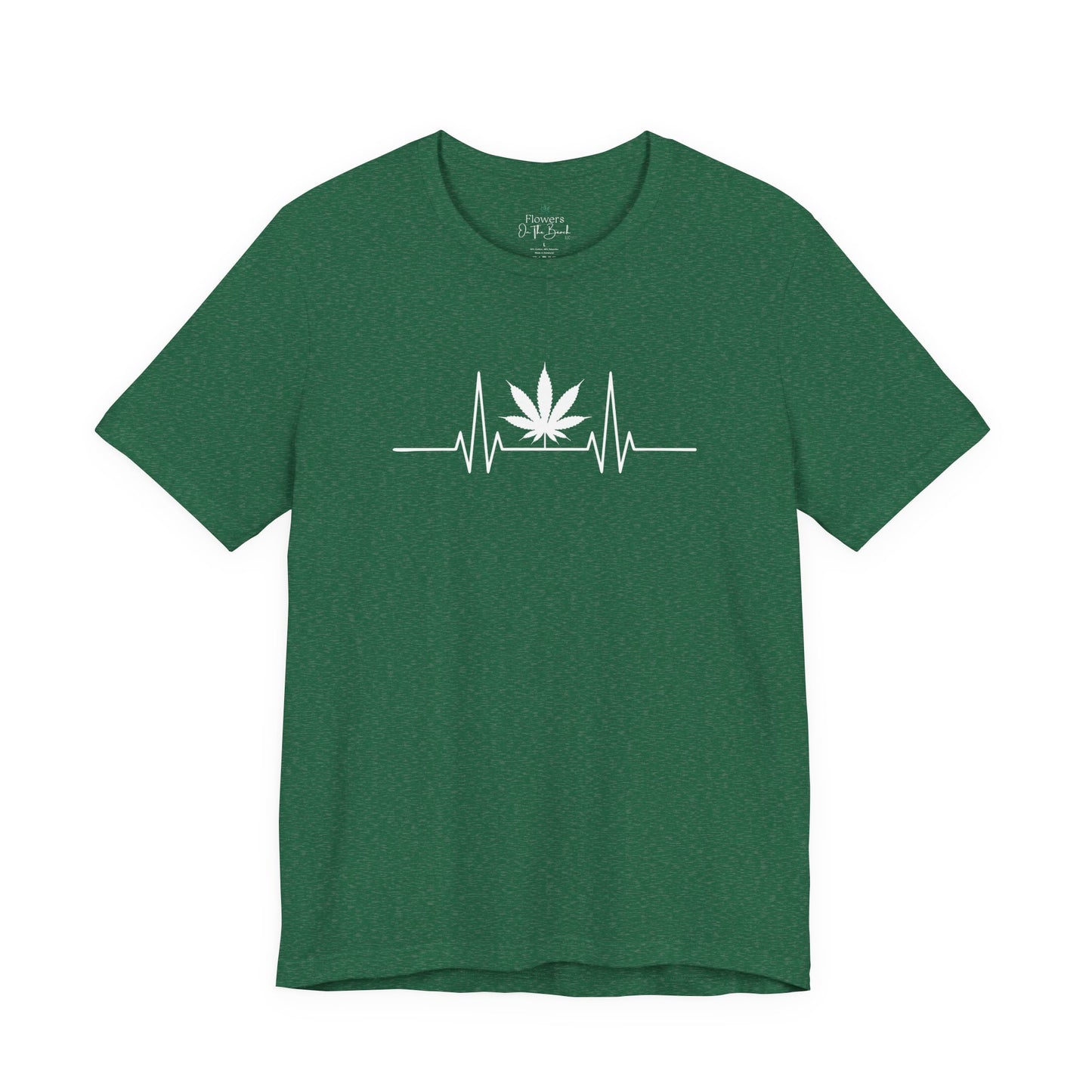 Weed Leaf Heartbeat T-Shirt, Marijuana Plant Tee, Cannabis Lover Shirt, 420 Gift, Unisex Jersey Top