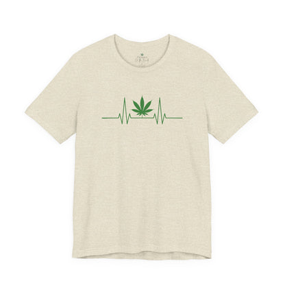 Weed Leaf Heartbeat T-Shirt, Marijuana Plant Tee, Cannabis Lover Shirt, 420 Gift, Unisex Jersey Top