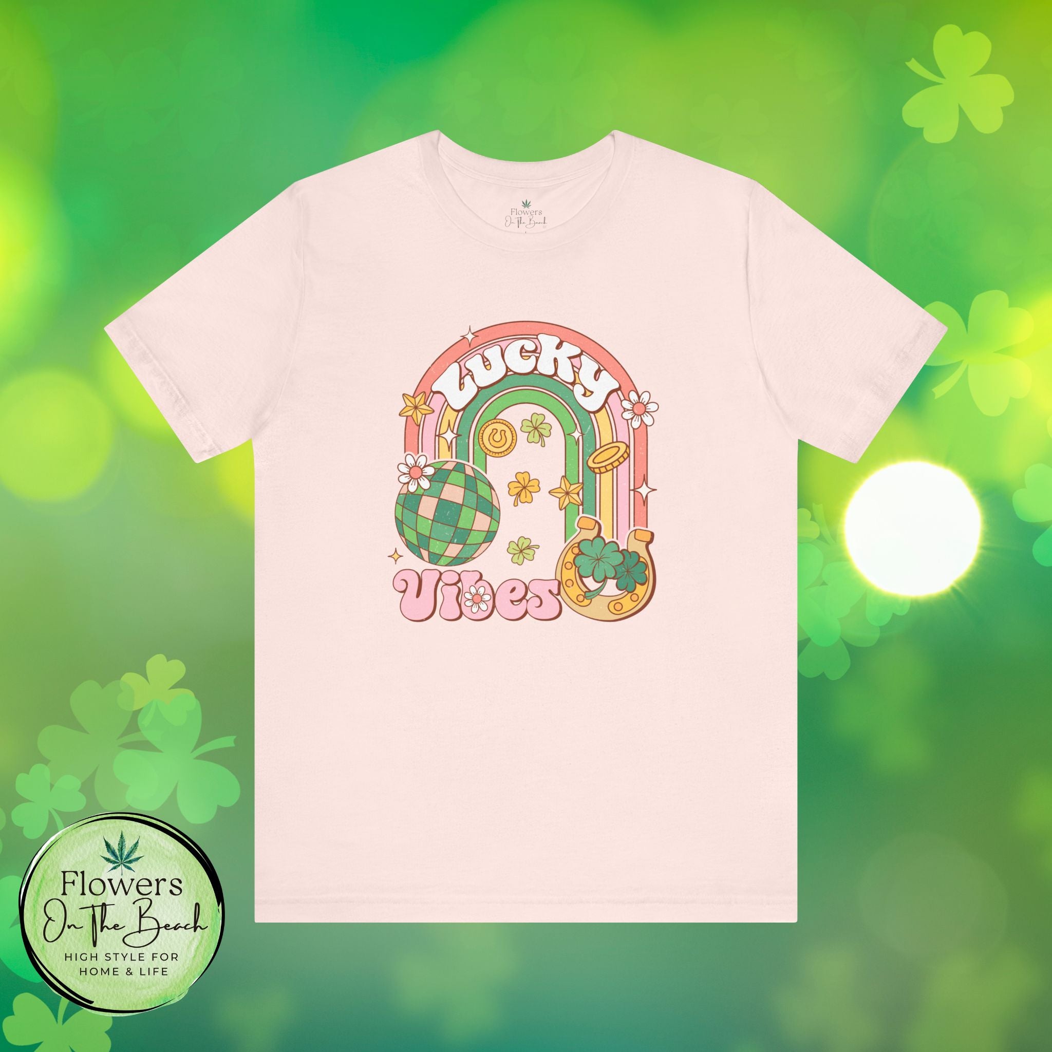 Lucky Vibes Rainbow Pot of Gold Retro Tee