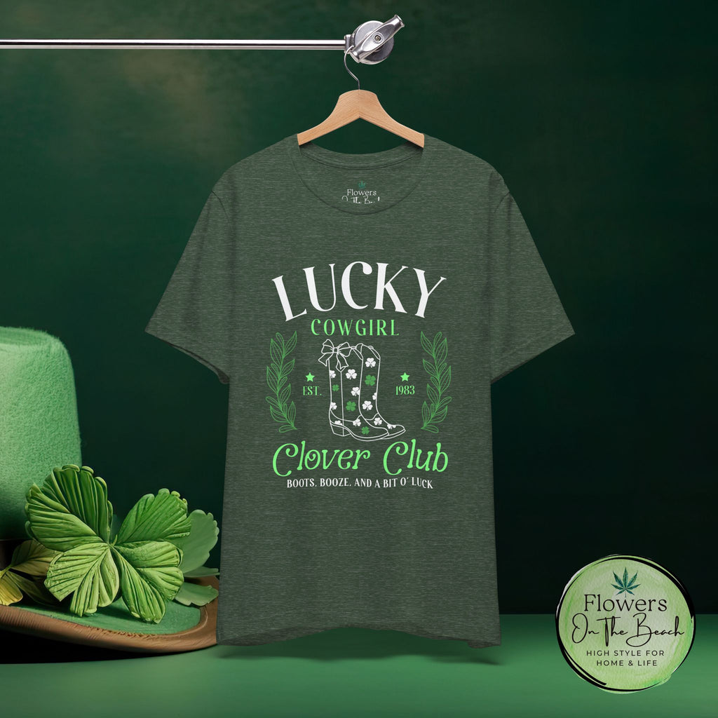 Cowgirl Boots Shamrock Lucky Cowgirl Clover Tee