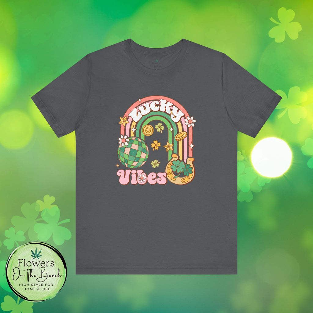 Lucky Vibes Rainbow Pot of Gold Retro Tee