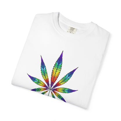 Colorful Cannabis Leaf T-Shirt, Stoner Tshirt Gift