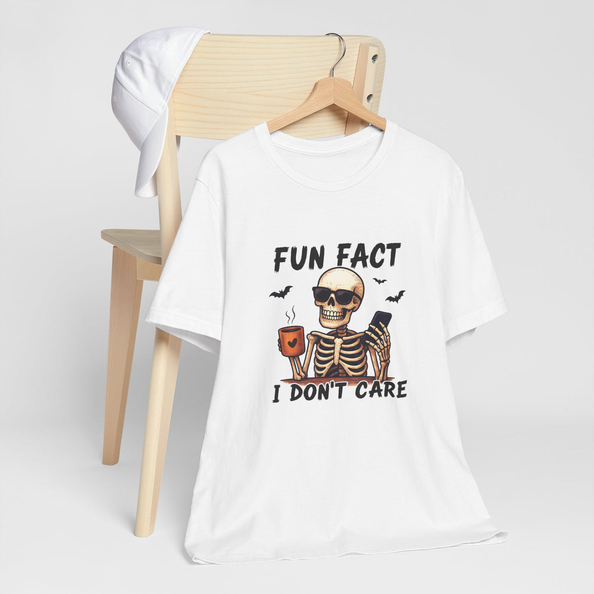Skeleton 'Fun Fact I Don't Care' Halloween Tee