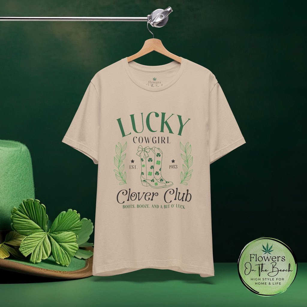 Cowgirl Boots Shamrock Lucky Cowgirl Clover Tee
