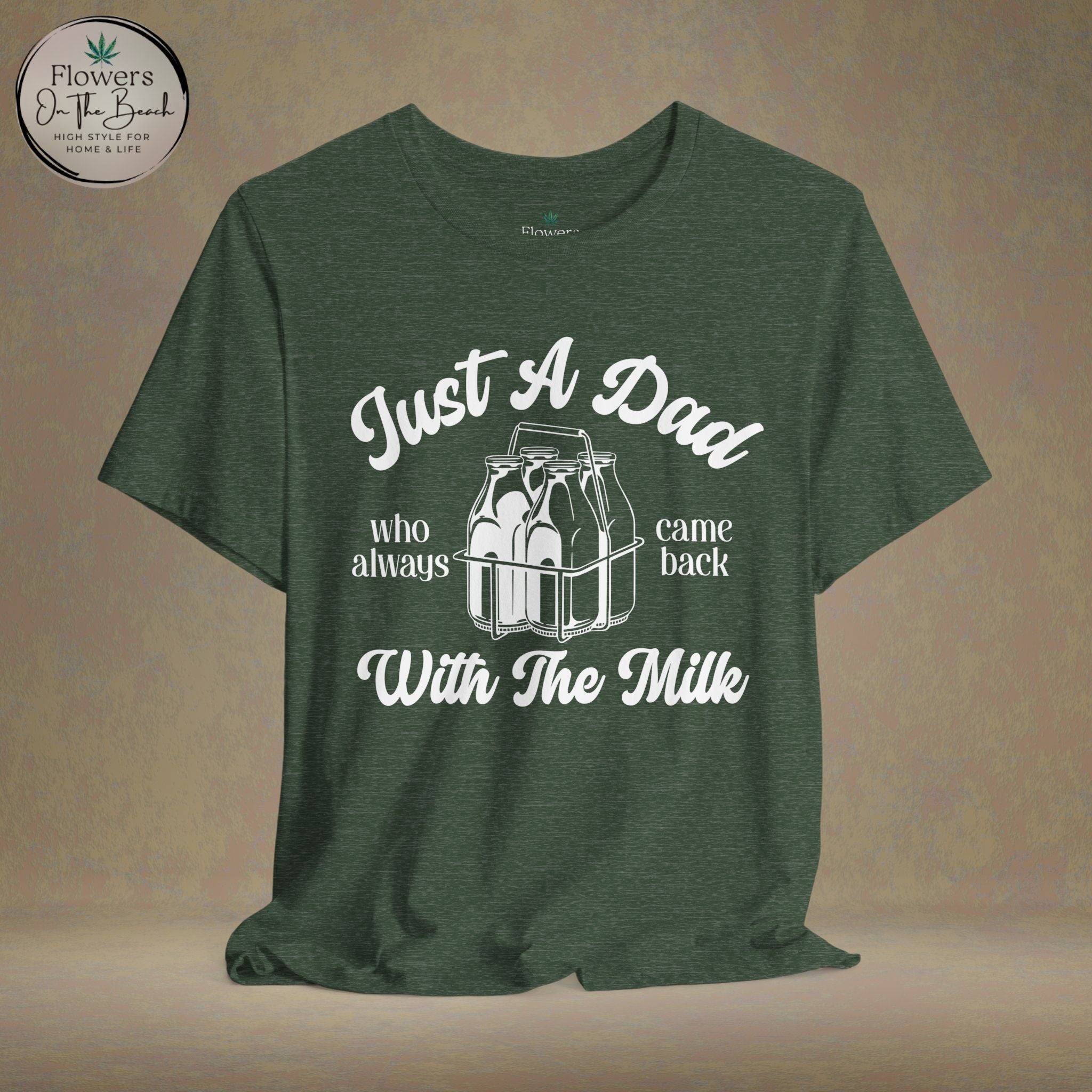 Just A Dad Who Came Back With Milk - Retro Vibe Dad Tee