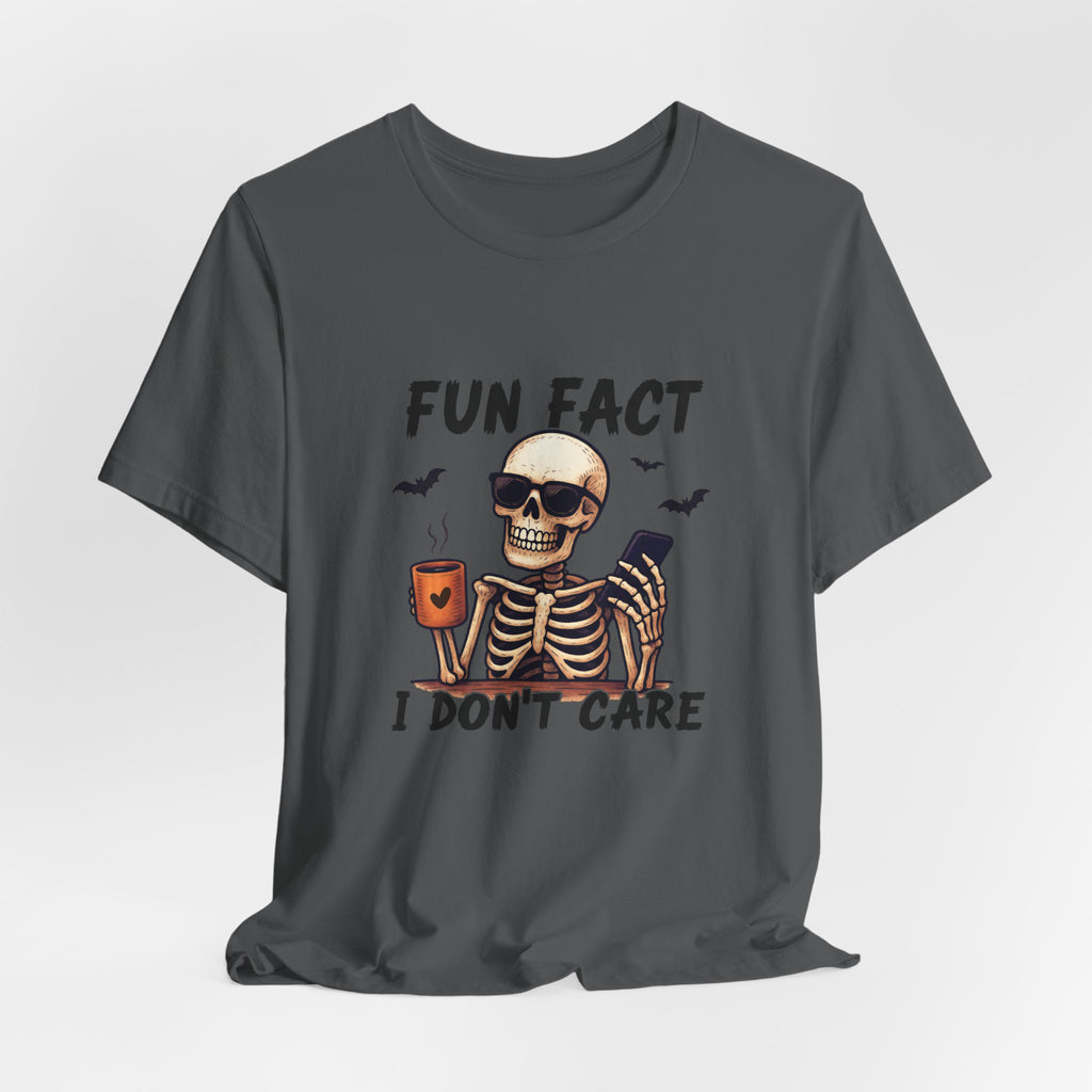 Skeleton 'Fun Fact I Don't Care' Halloween Tee