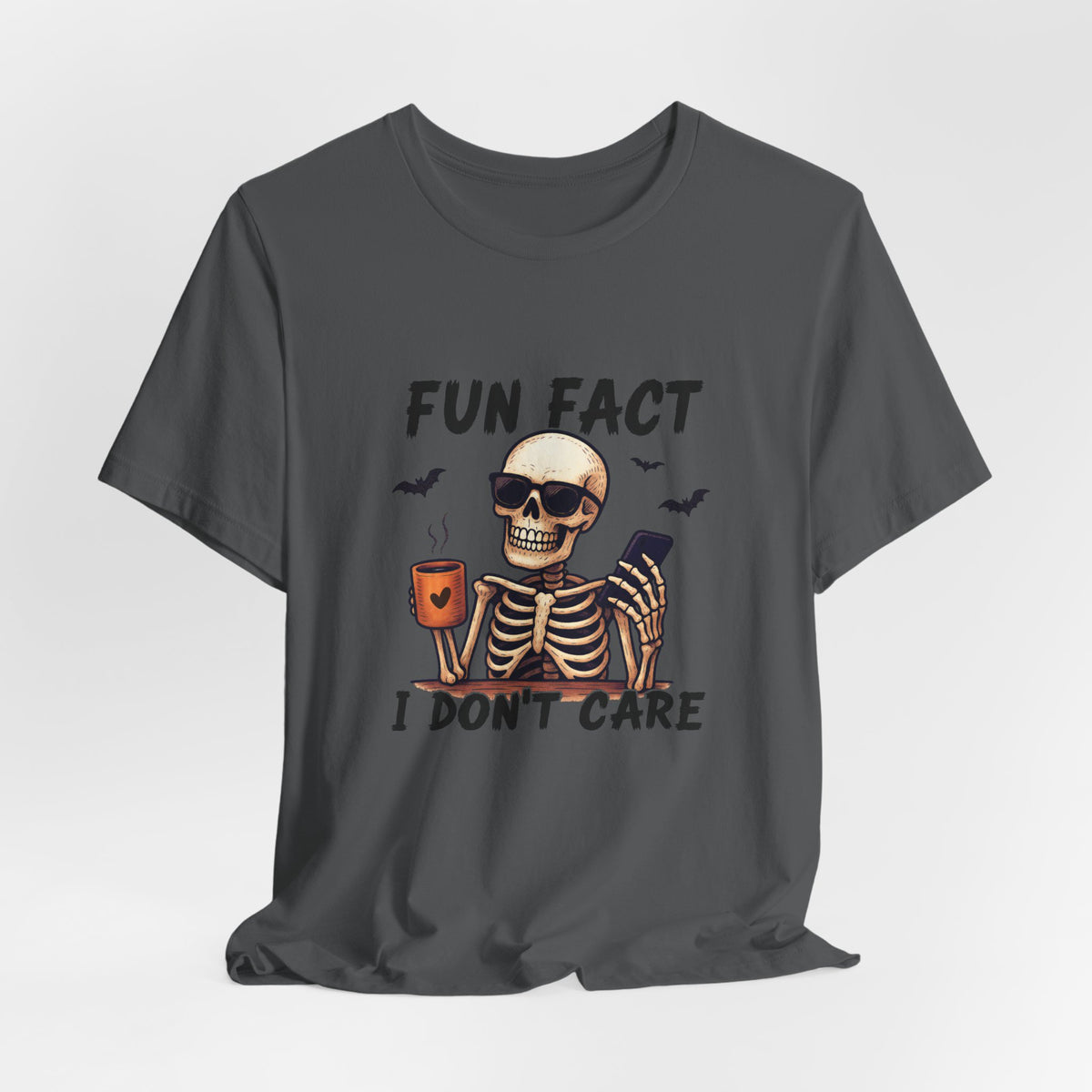 Skeleton 'Fun Fact I Don't Care' Halloween Tee