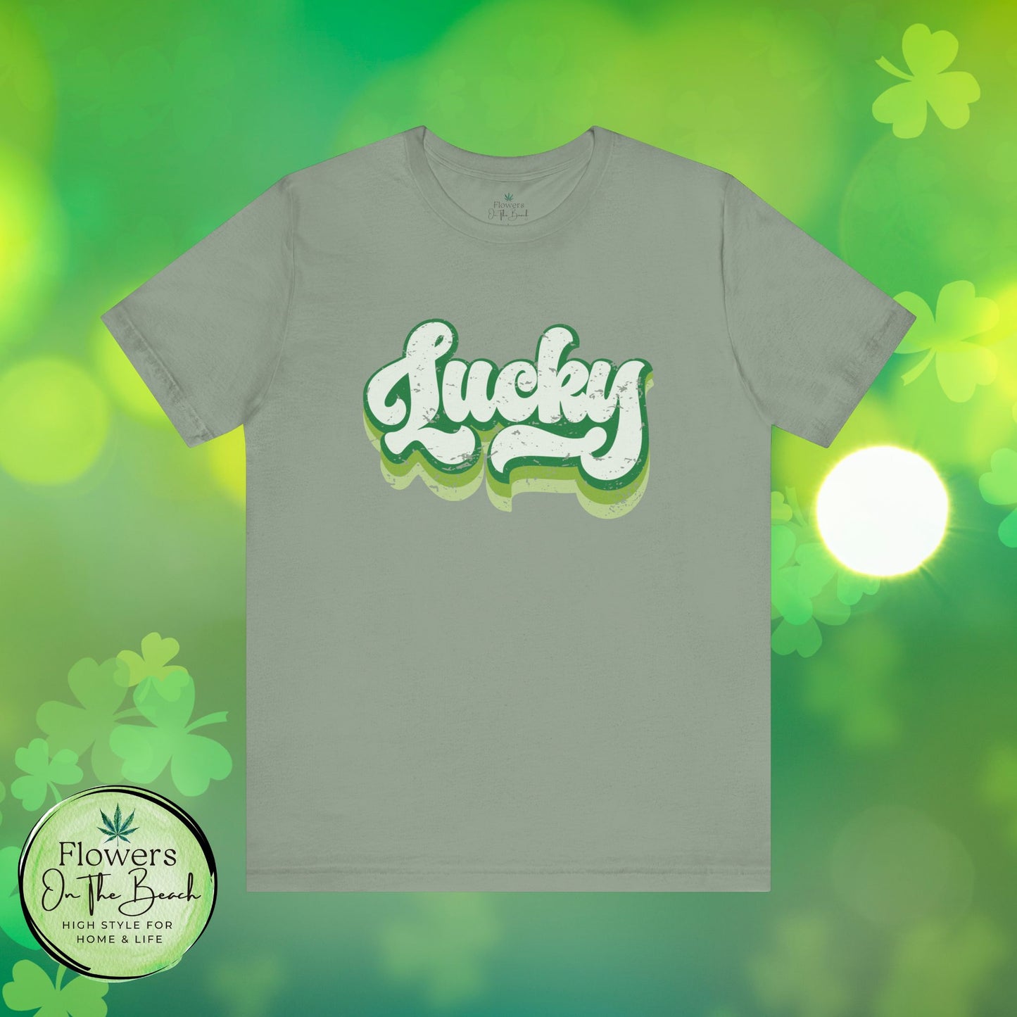 St Patrick's Day Lucky Tee, Simple Retro Unisex Jersey Shirt, Irish Shamrock Top, Green Clover T-Shirt Gift, Vintage Festival Clothing