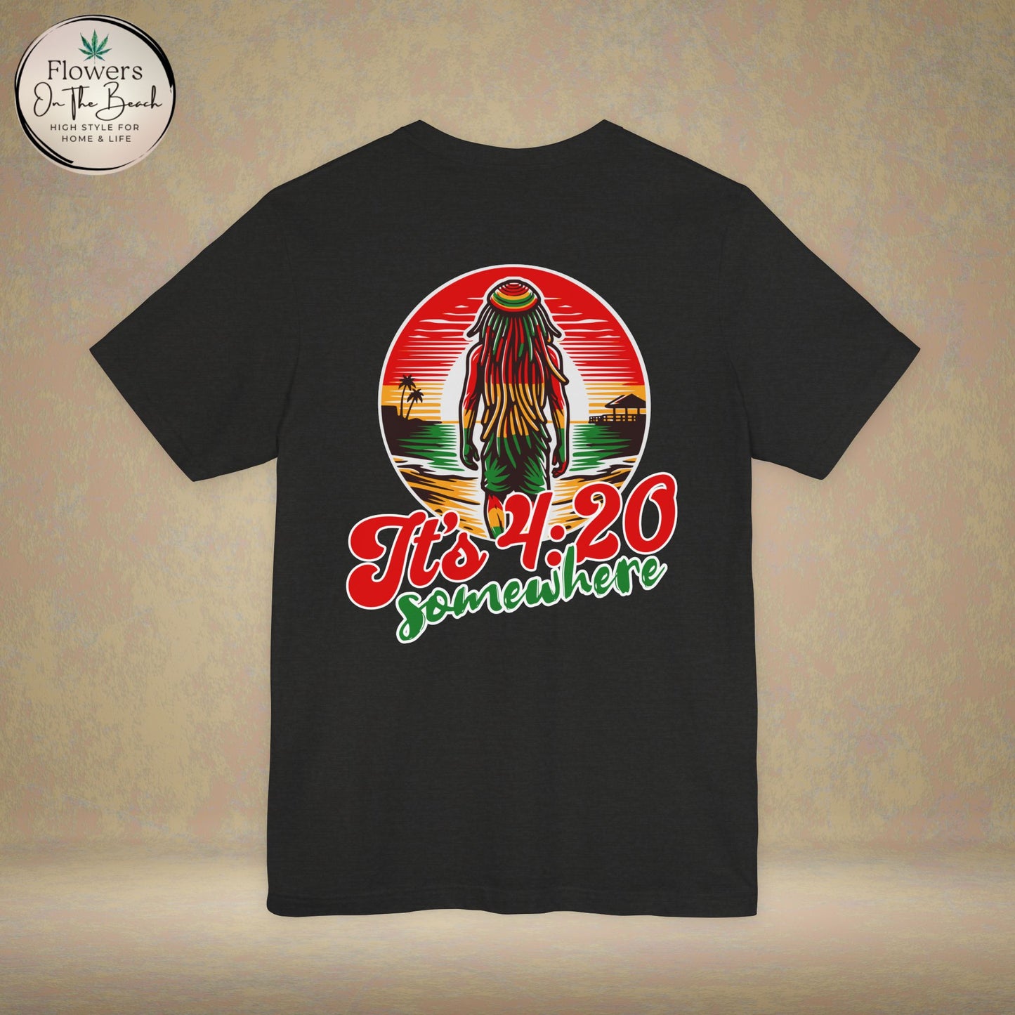 Rasta T-Shirt, Weed Smokers Tee, 420 Shirt, Unisex Jersey Short Sleeve Tee, Casual Stoner Apparel, 420 Somewhere, Rasta Holiday T-shirt