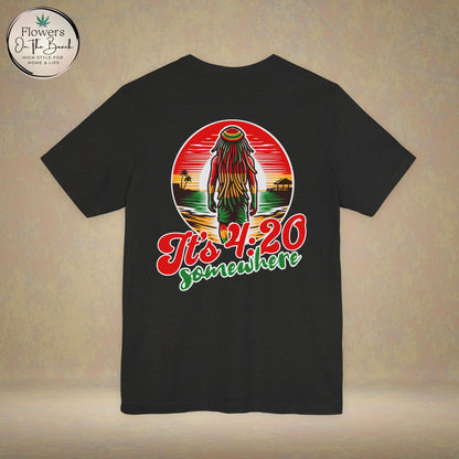 Rasta T-Shirt, Weed Smokers Tee, 420 Shirt, Unisex Jersey Short Sleeve Tee, Casual Stoner Apparel, 420 Somewhere, Rasta Holiday T-shirt