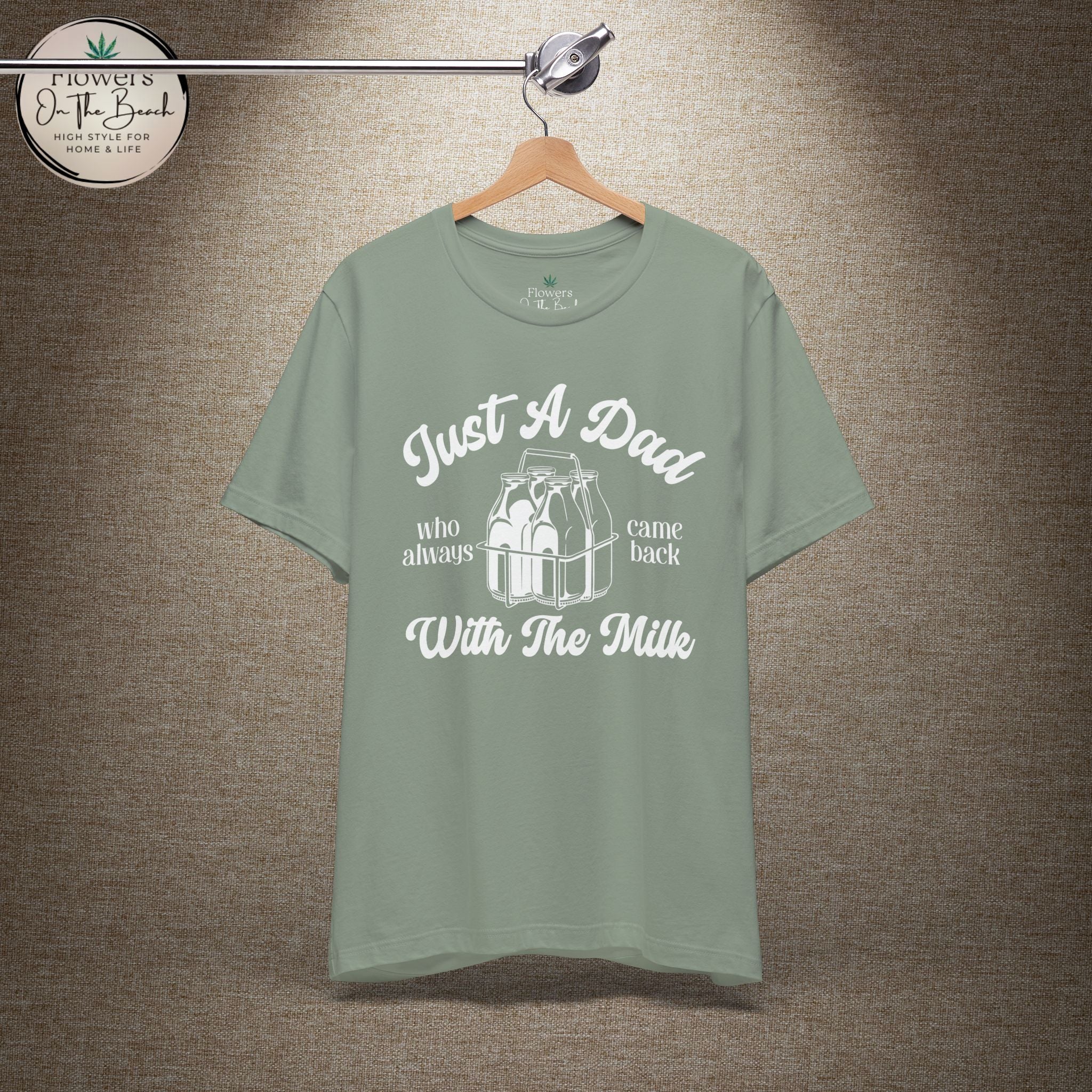 Just A Dad Who Came Back With Milk - Retro Vibe Dad Tee