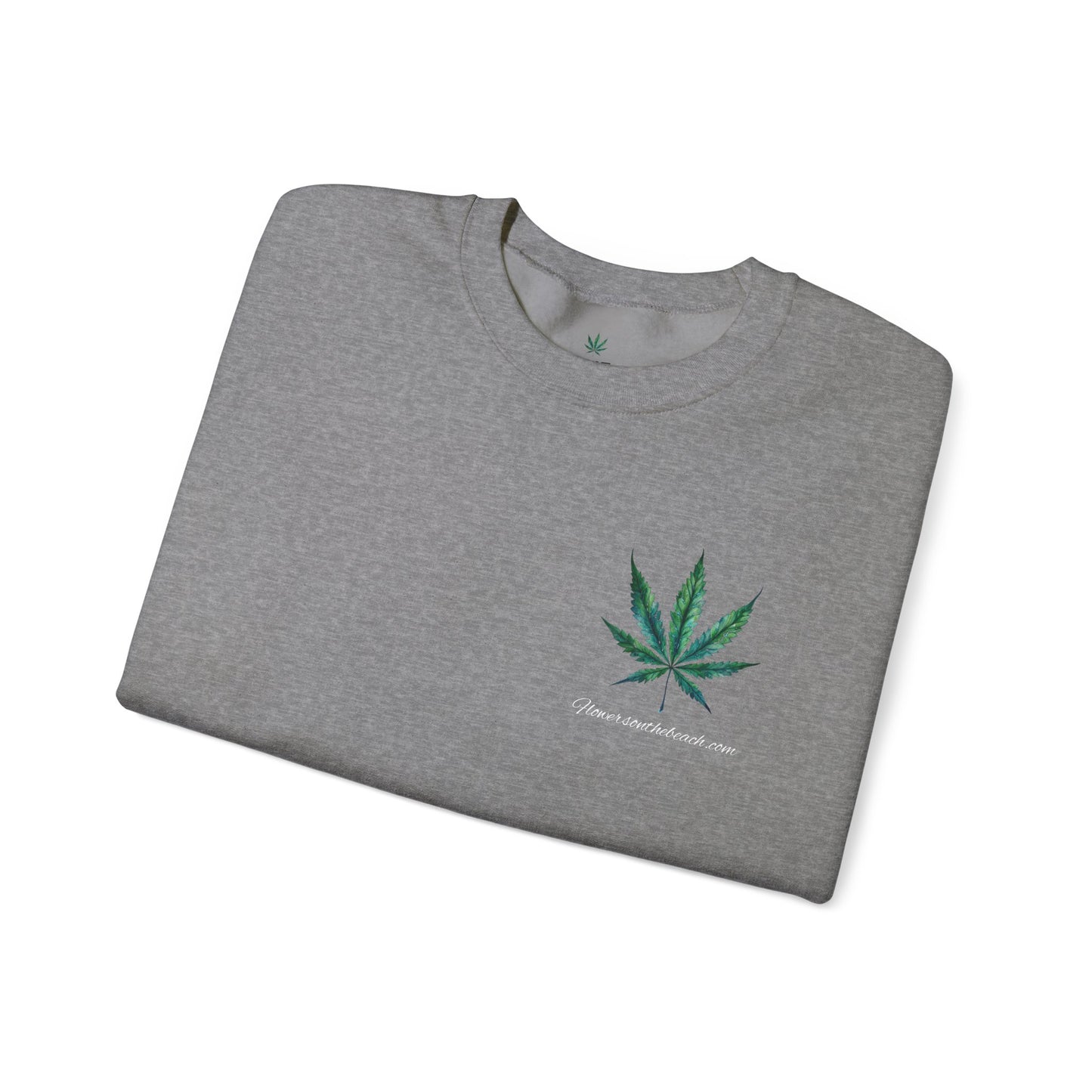 Brand Crewneck, Flowers on the Beach, Stoner Gift, Weed Lover Gift, 420 Gift, Stoner Christmas Gift, Weed Apparel