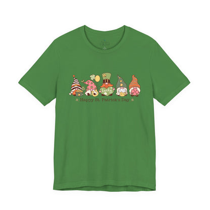 St Patrick's Day Tee, Gnomes Shirt, Happy St Patricks Day T-Shirt, Unisex Jersey, Holiday Gift, Green Clover Top