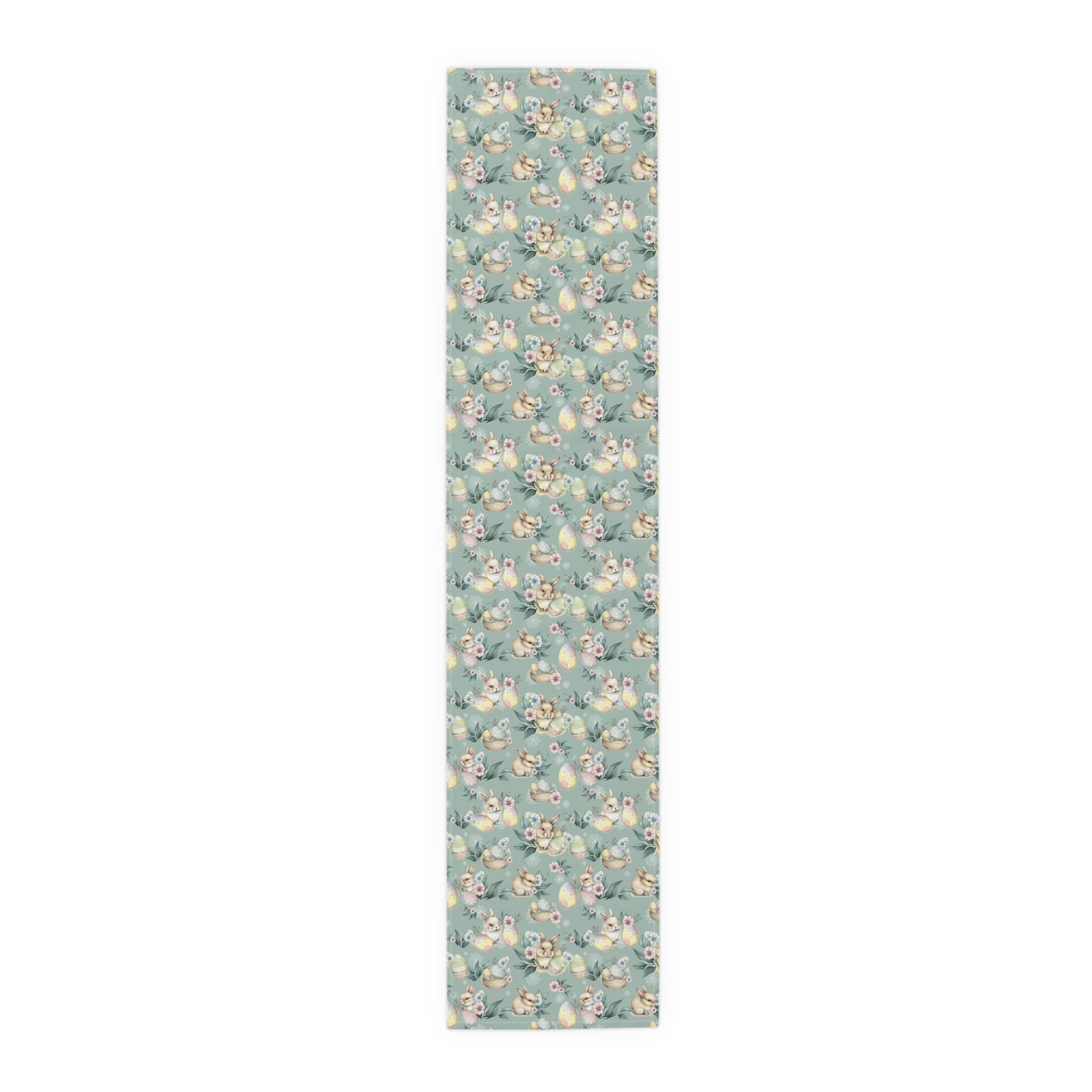 Green Spring Flowers Table Runner