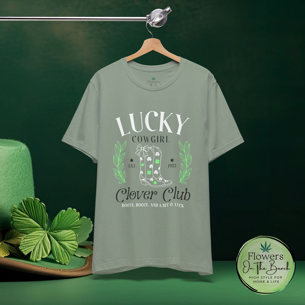 Cowgirl Boots Shamrock Lucky Cowgirl Clover Tee