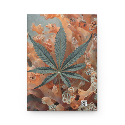 Artsy Coral and Cannabis Design Hardcover Journal