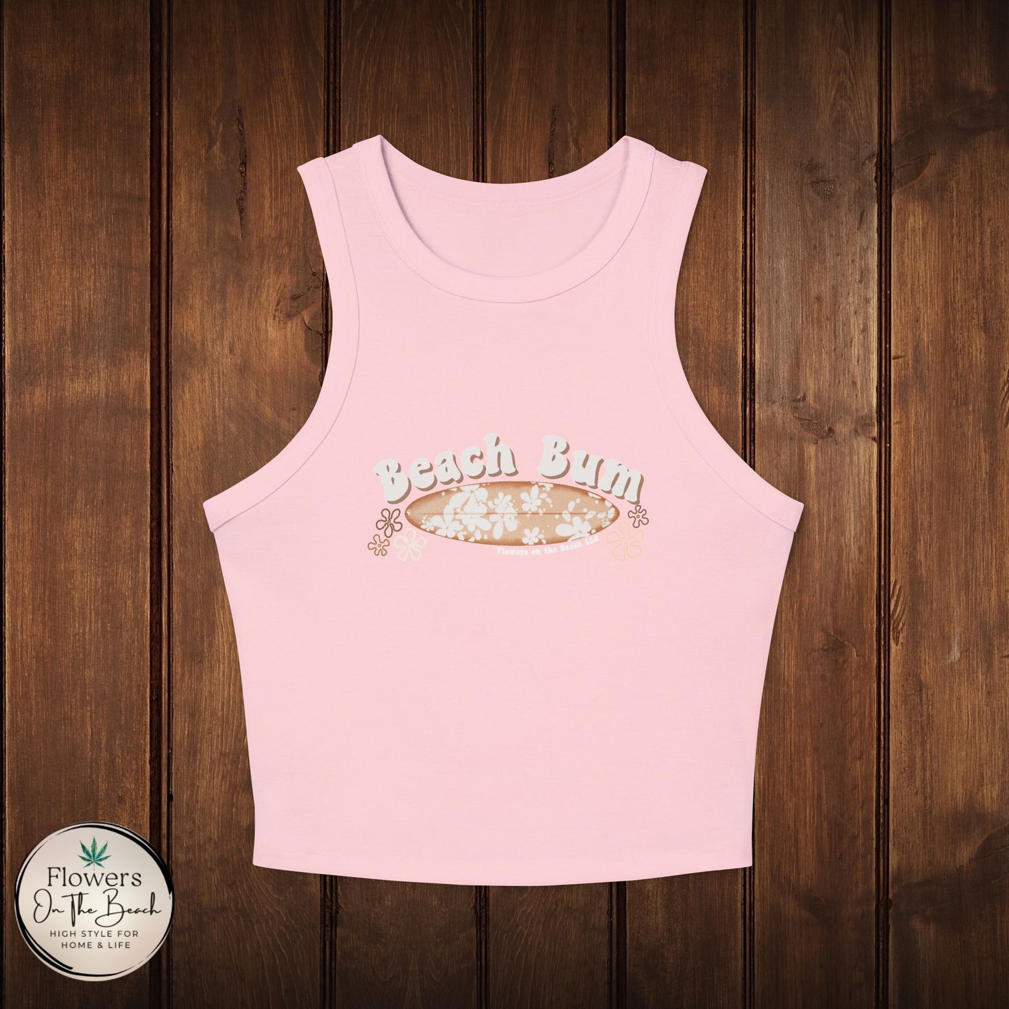 Beach Bum Tank Top, Tank Top with Surfboard, Women's Summer Sleeveless Shirt, Beach Lover Gift, Surfing Apparel