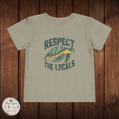 Toddler Short Sleeve Tee "Respect the Locals" - Ocean Lover Style, Summer Wear, Gift for Kids, Eco-Friendly Tee, Marine Life Tee,