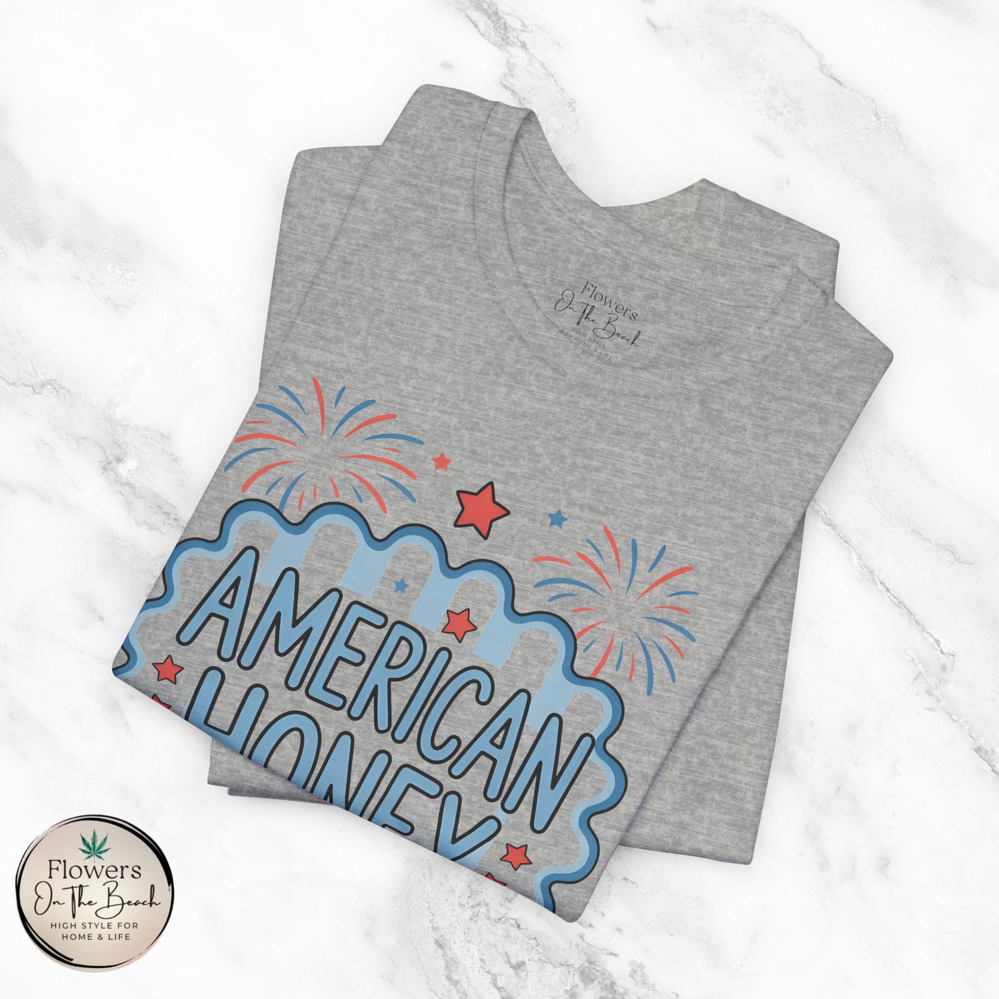 American Honey Fireworks and Bows Tee | Red White Blue Patriotic