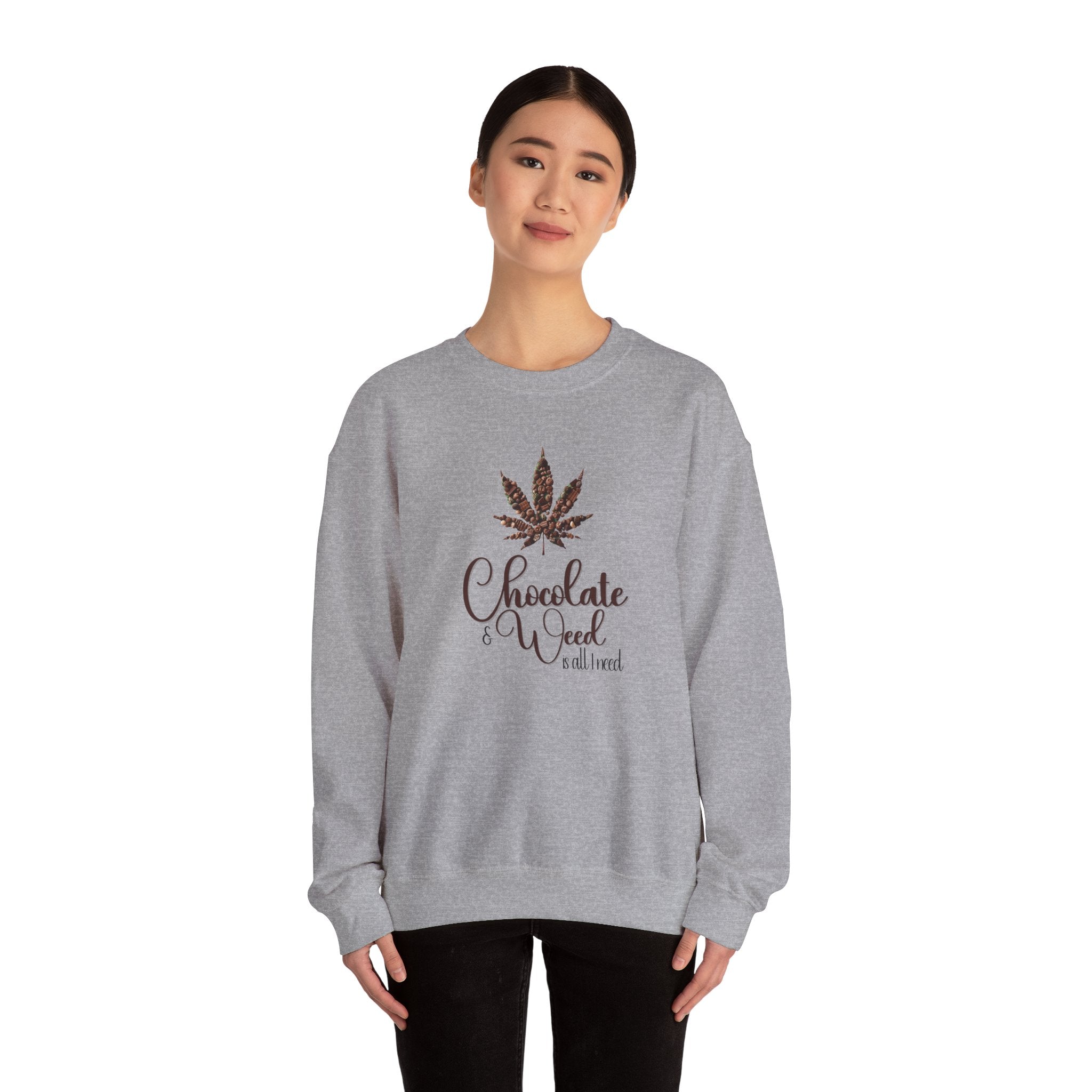 Chocolate and Weed Valentine's Tshirt, Unisex Long Sleeve Tee, Funny Marijuana Shirt, Stoner Gift, Cannabis Lover Top