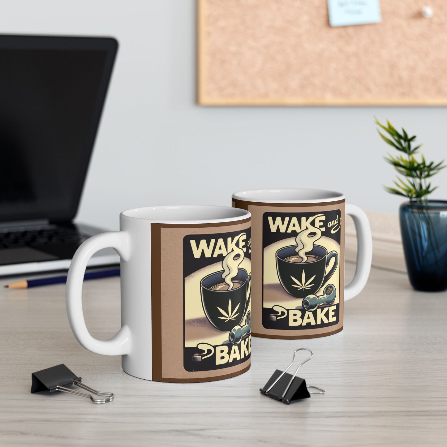 Wake and Bake 11 oz Ceramic Mug, Stoner Birthday Gifts, Stoner Christmas Gifts, Stoner Coffee Mug, 420 Coffee Mug, Stoner Xmas Gift