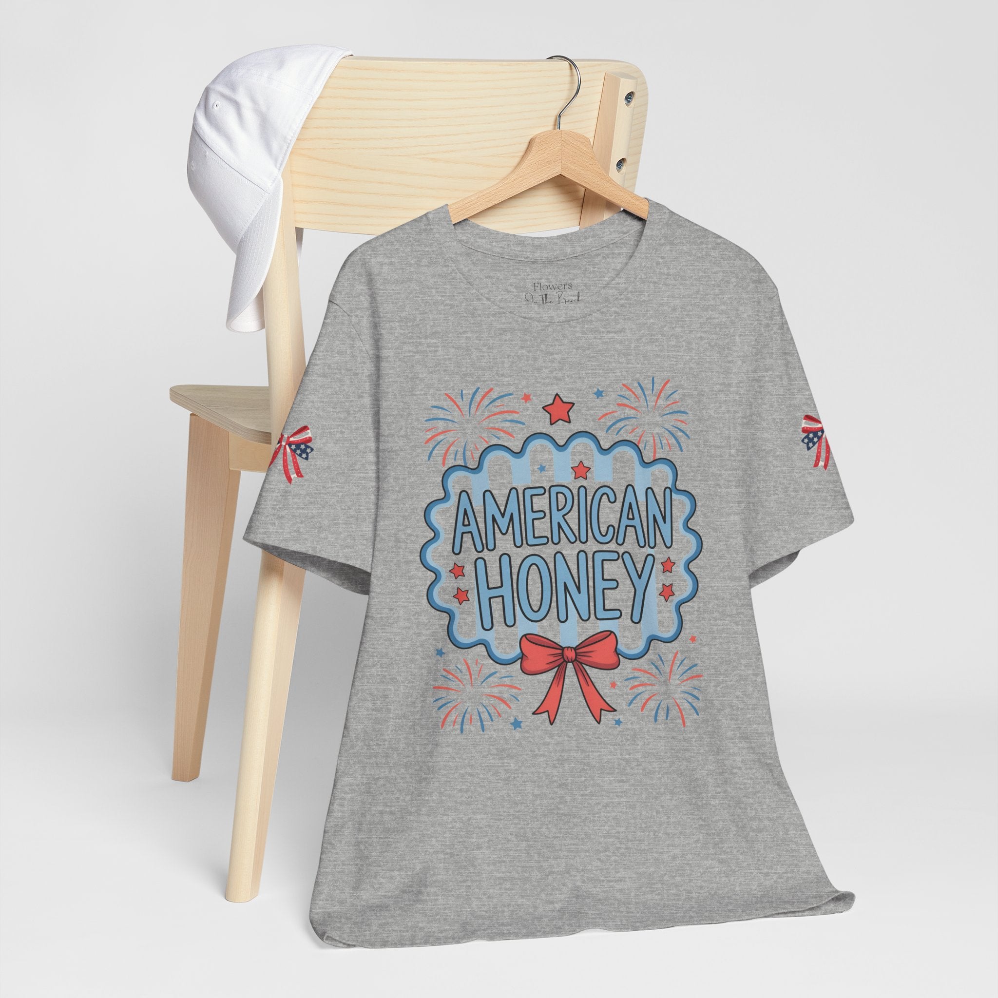 American Honey Fireworks and Bows Tee | Red White Blue Patriotic
