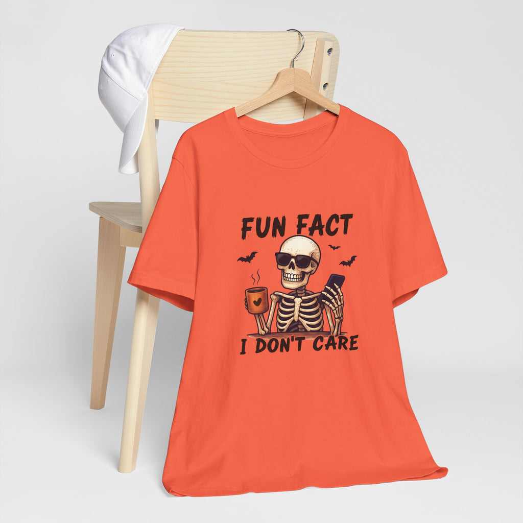 Skeleton 'Fun Fact I Don't Care' Halloween Tee