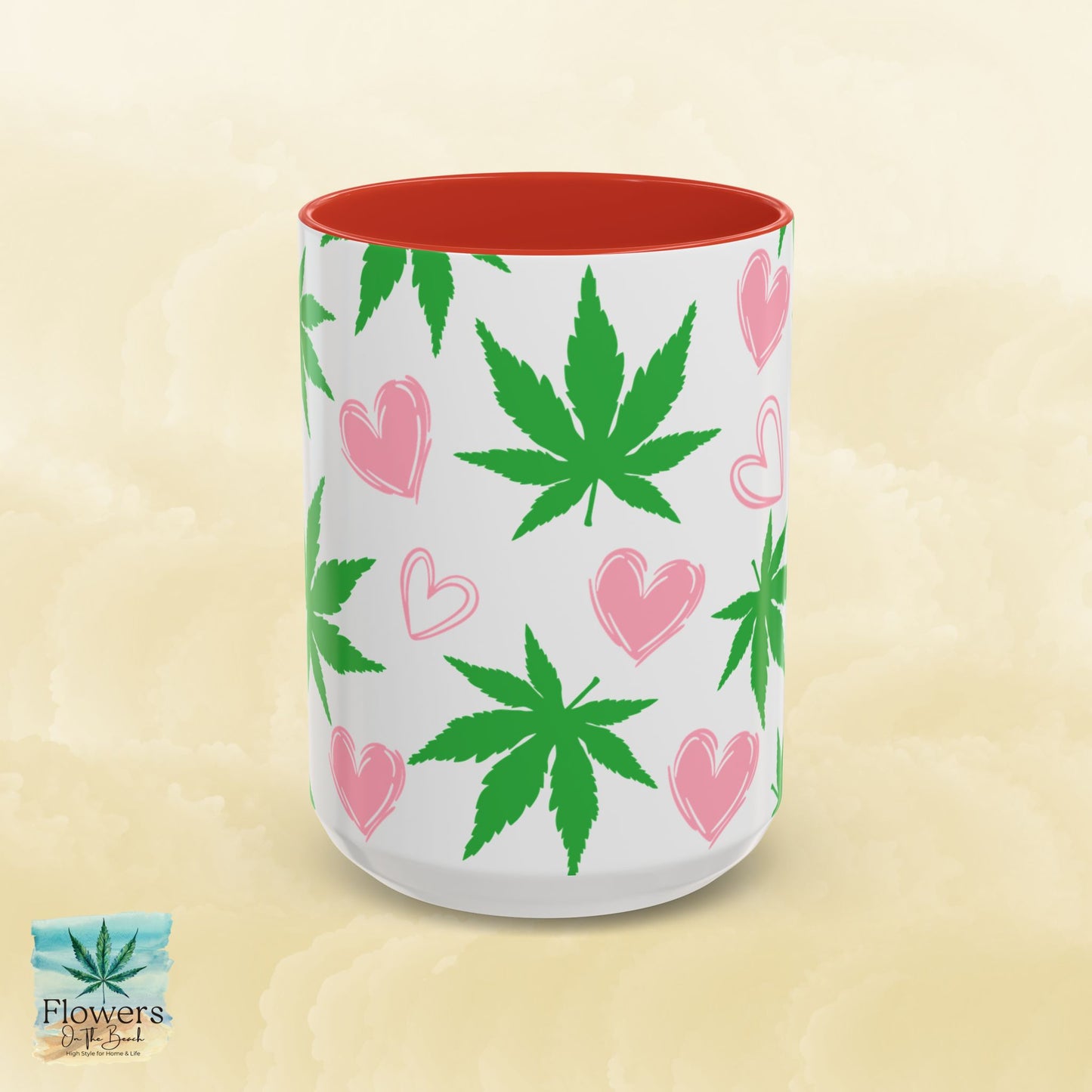 Mug, Simple and Stylish Stoner Valentine's Day Coffee Cup, Romantic Weed Lover Gift, Cannabis Culture 420, 11 or 15oz