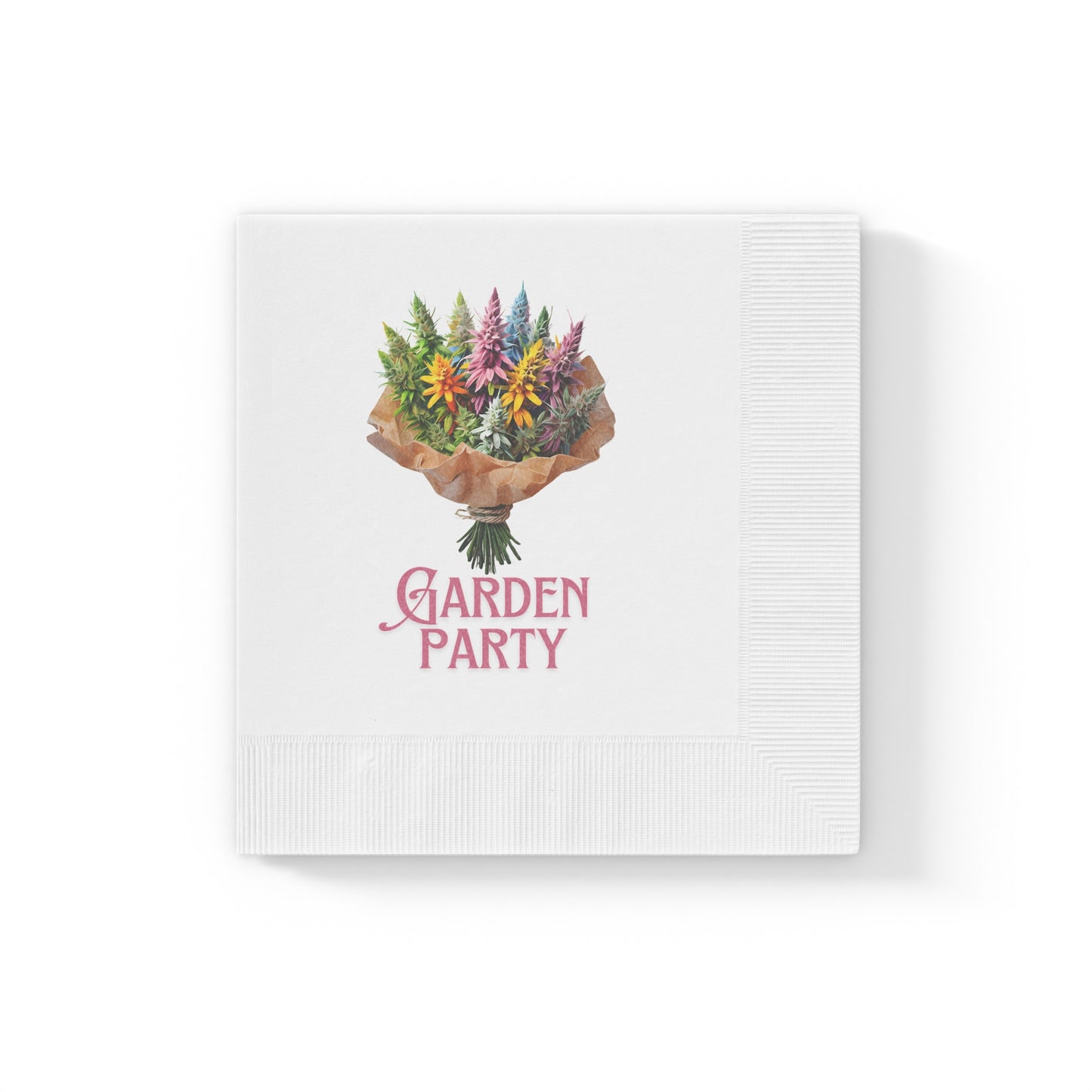 Garden Party Napkins, Cannabis Flower Bouquet Napkins, Weed Flower Bouquet Napkins, Weed Pun Gift