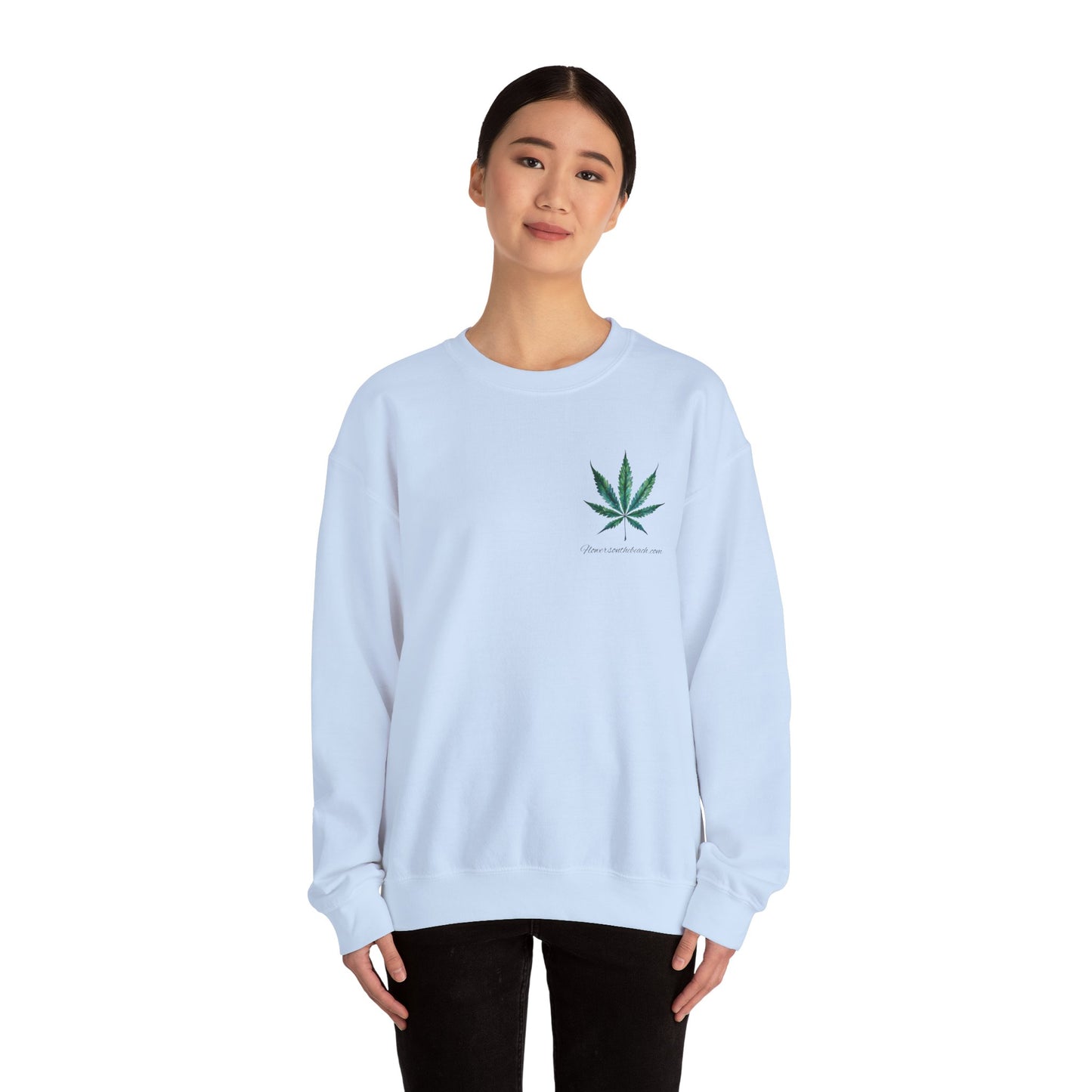 Brand Crewneck, Flowers on the Beach, Stoner Gift, Weed Lover Gift, 420 Gift, Stoner Christmas Gift, Weed Apparel