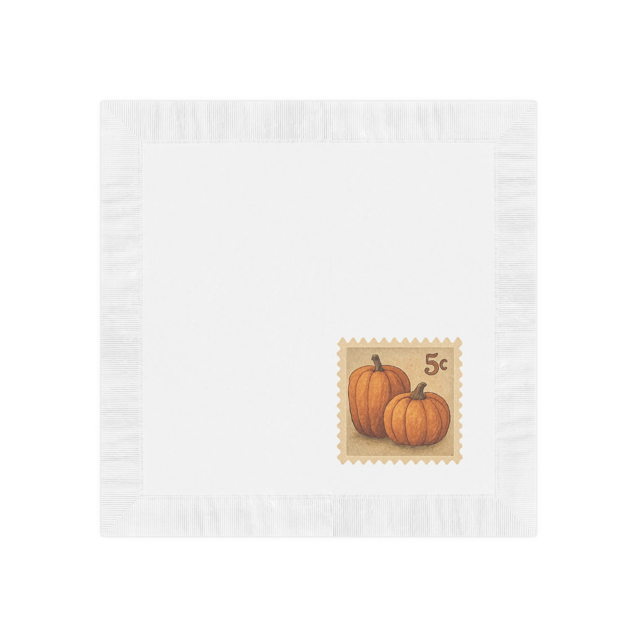 Vintage Fall Pumpkin Postage Stamp Napkins