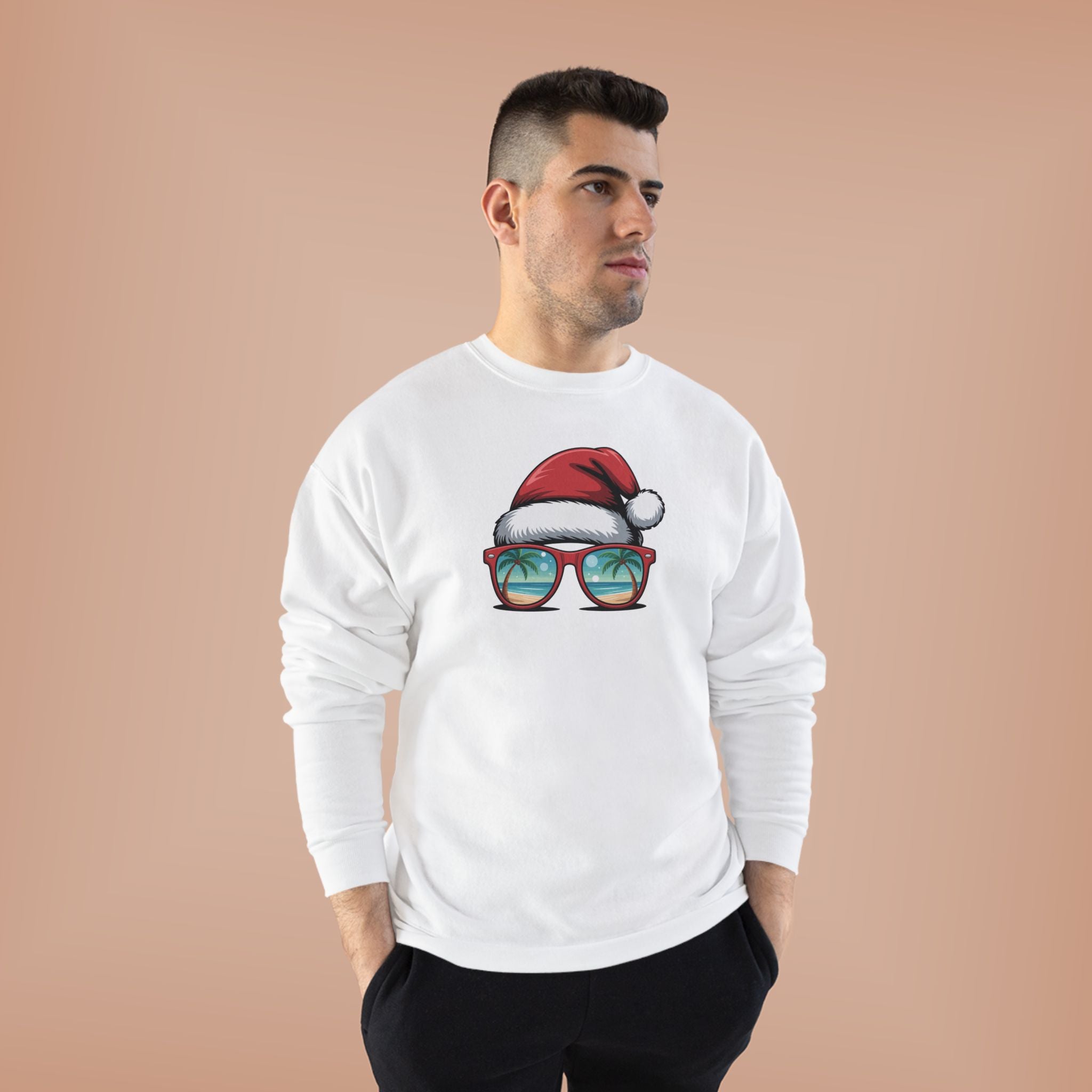 Beach Christmas Santa with Shades Sweatshirt