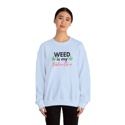Valentine's Day Weed Long Sleeve Sweatshirt, Unisex Shirt Gift, Weed Lover Clothing, Funny Valentine Apparel, Cannabis Crewneck Jumper,