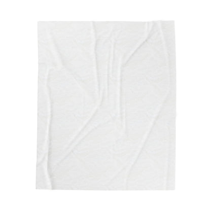 Velveteen Plush Blanket, Sandy Colored with Green Starfish, Beachy Design