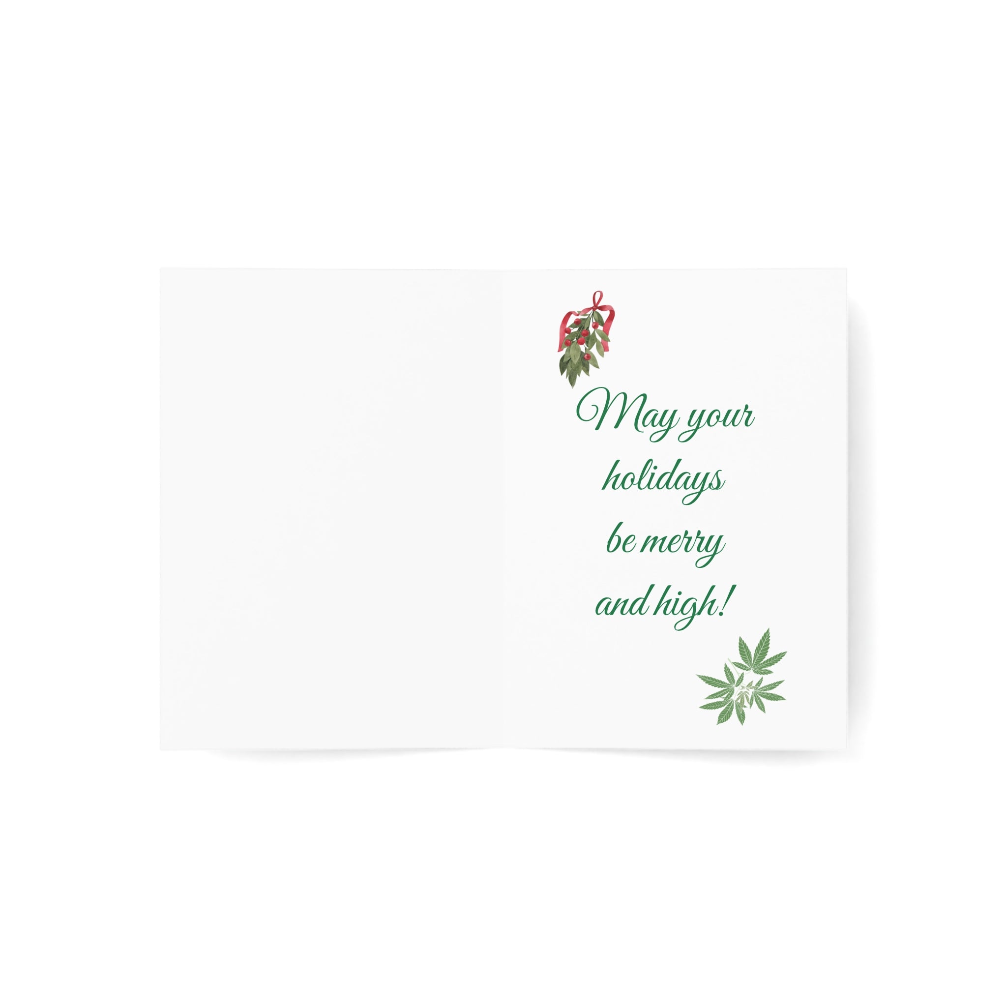 Cannabis-Themed Christmas Card | Weed Leaves of Holly