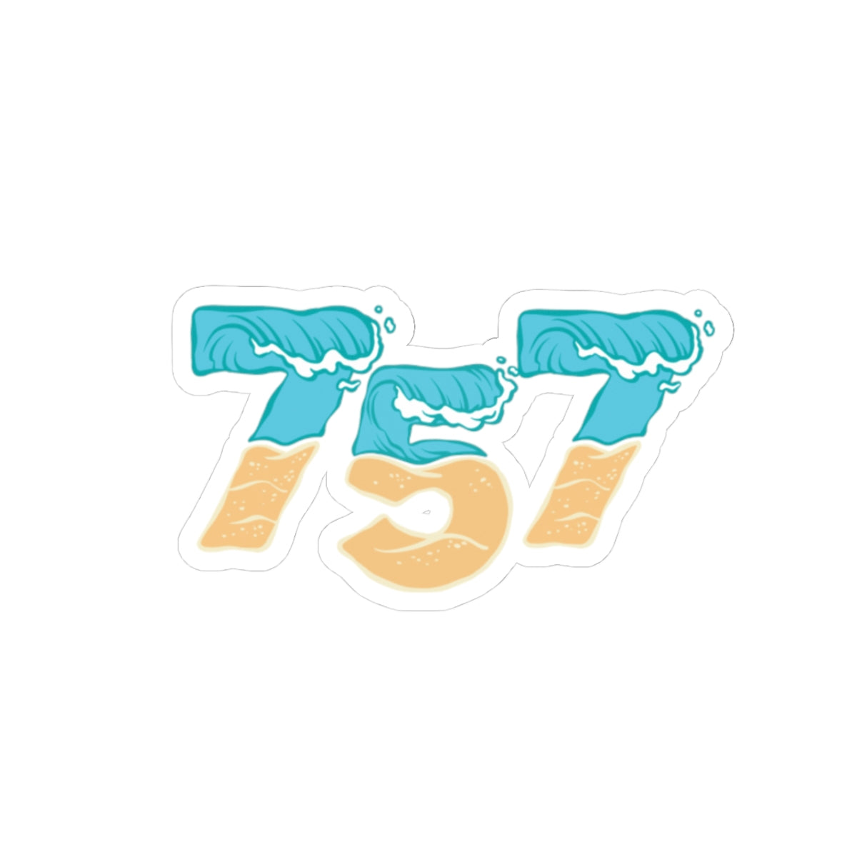 Virginia Beach, 757, Beachy Wave Sticker