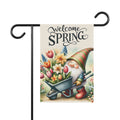 Gnome and Spring Flowers Garden Flag
