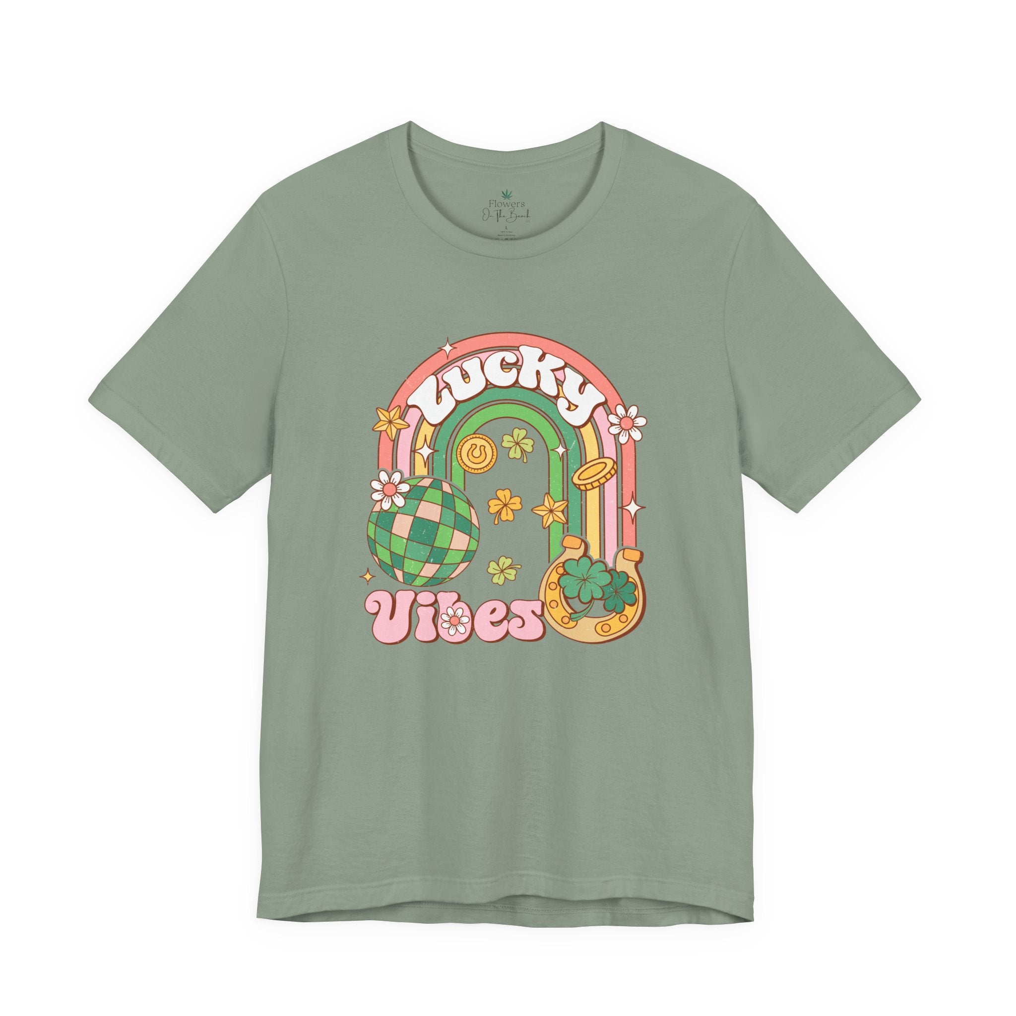 Lucky Vibes Rainbow Pot of Gold Retro Tee