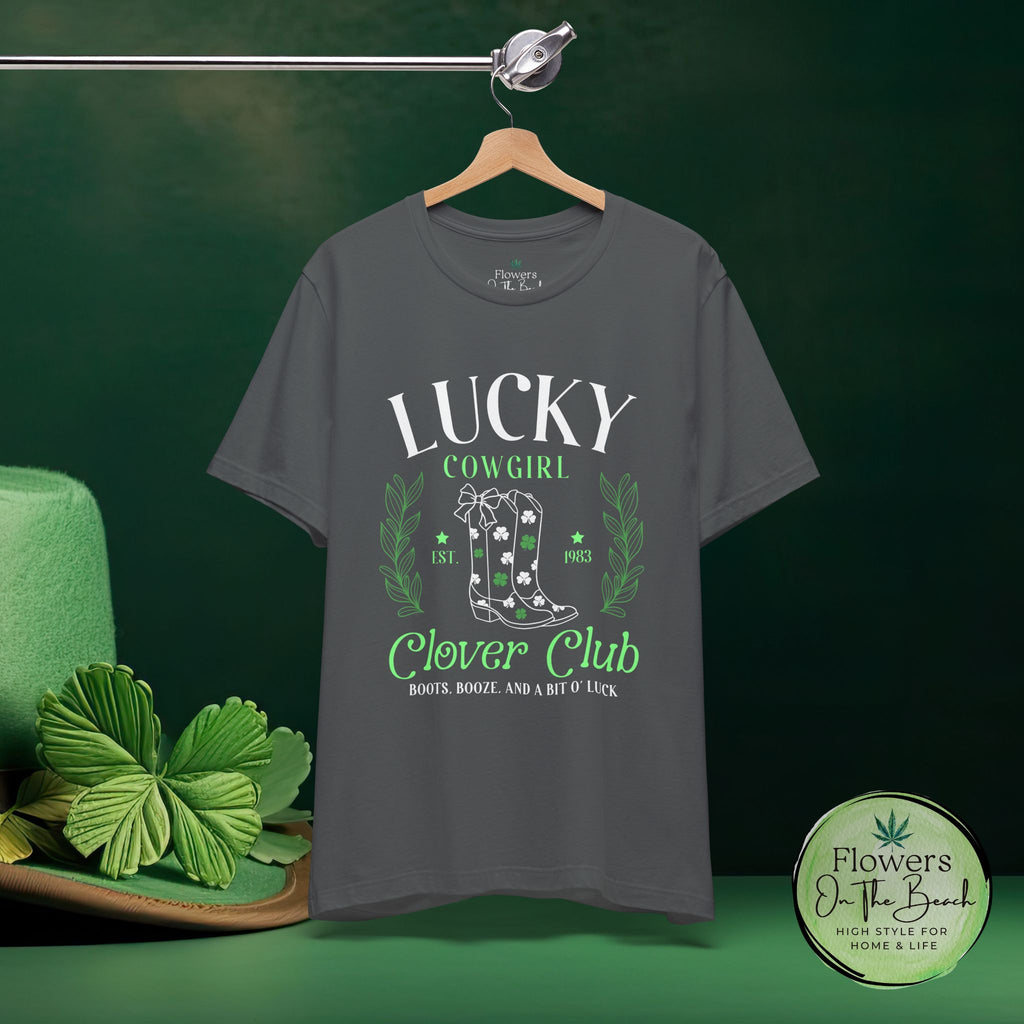 Cowgirl Boots Shamrock Lucky Cowgirl Clover Tee