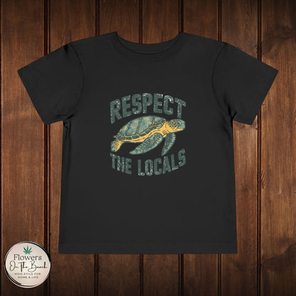 Toddler Short Sleeve Tee "Respect the Locals" - Ocean Lover Style, Summer Wear, Gift for Kids, Eco-Friendly Tee, Marine Life Tee,
