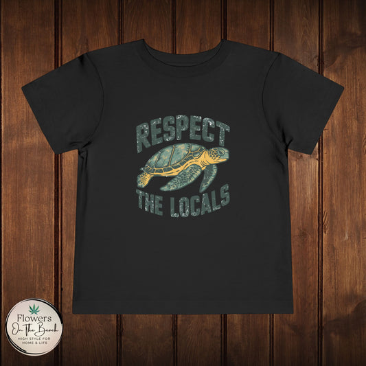 Toddler Short Sleeve Tee "Respect the Locals" - Ocean Lover Style, Summer Wear, Gift for Kids, Eco-Friendly Tee, Marine Life Tee,