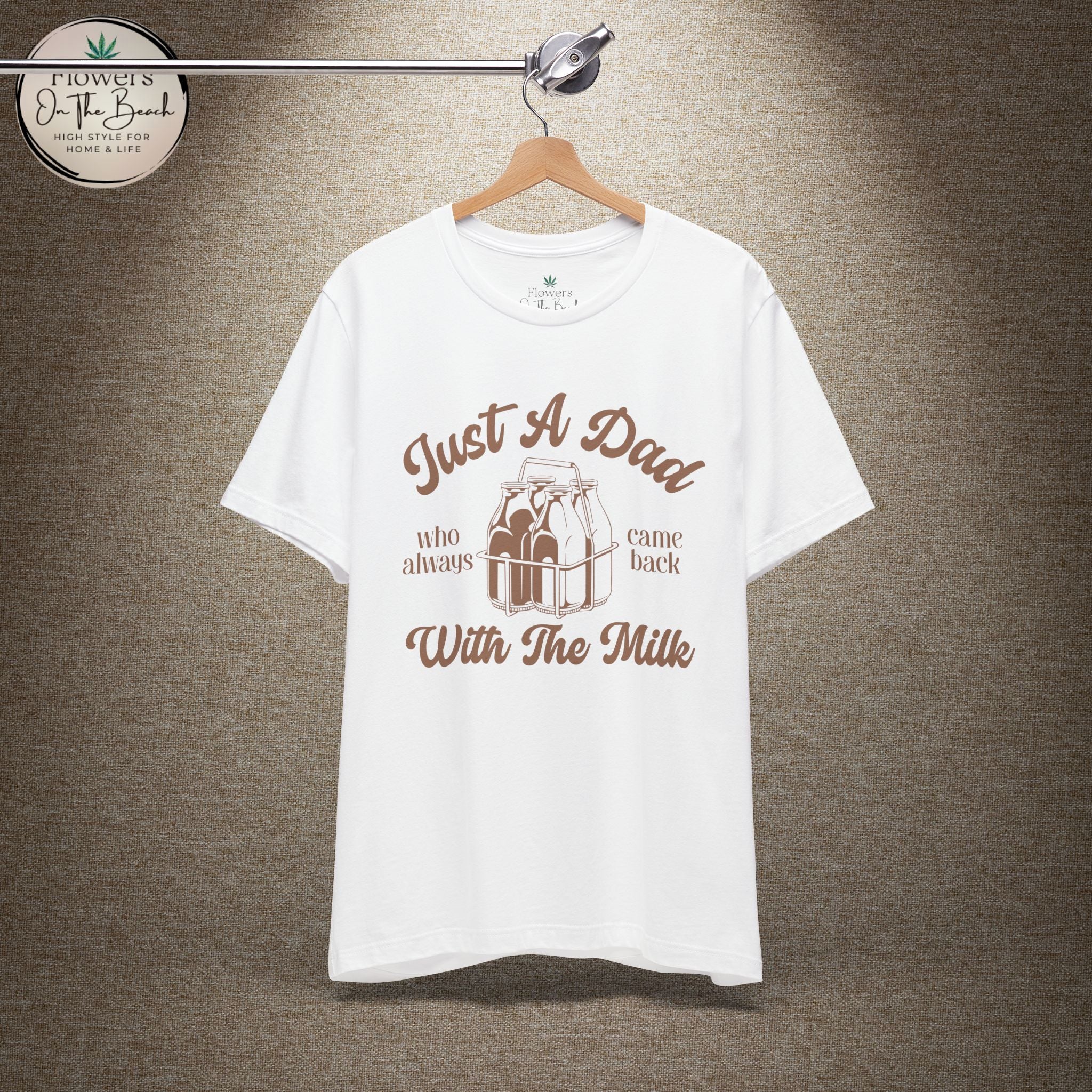 Just A Dad Who Came Back With Milk - Retro Vibe Dad Tee