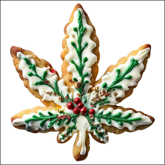 Custom Cut Acrylic Ornament, Christmas Cookie Pot Leaf Shape Ornament, Stoner Ornament, Classy Weed Ornament, Weed Christmas