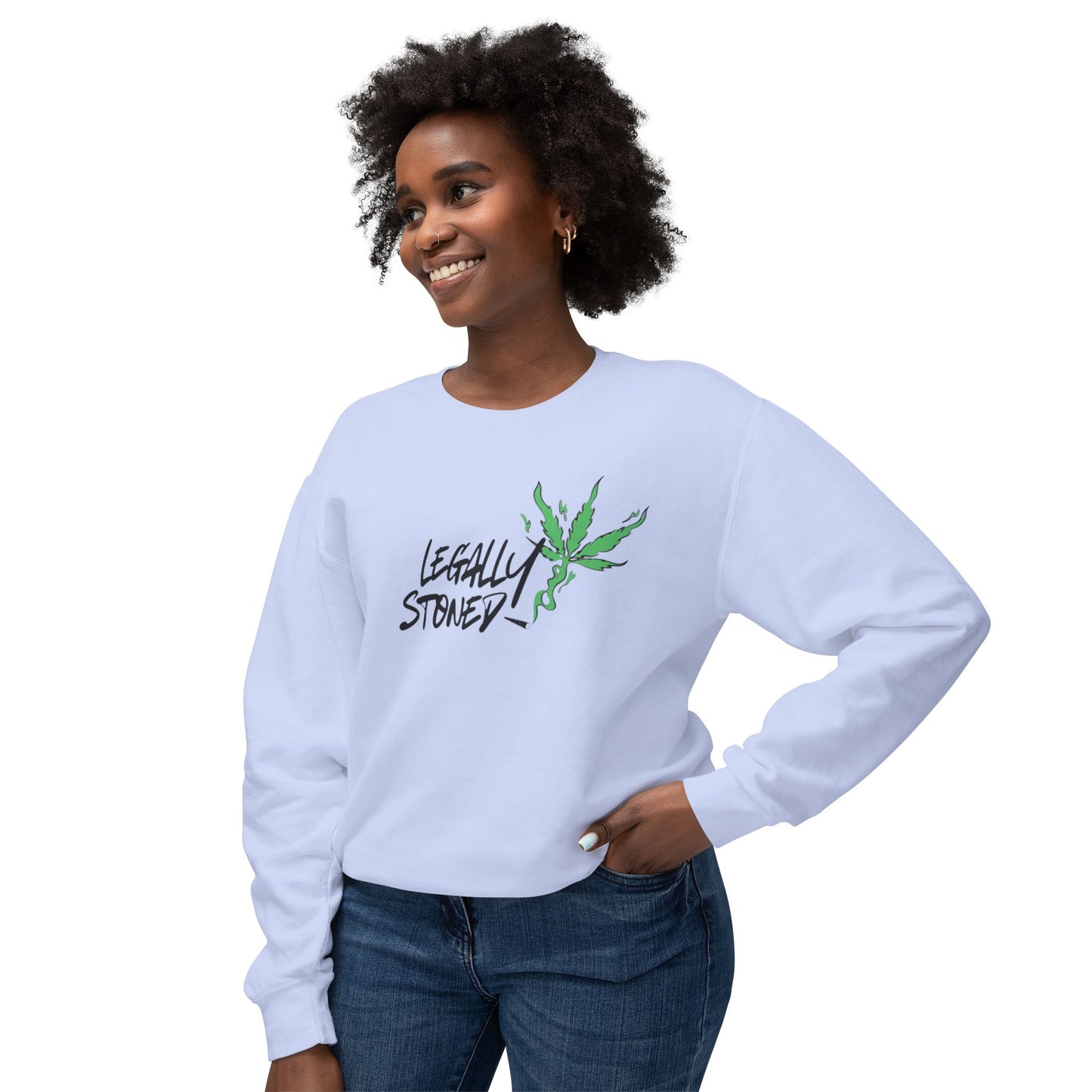 Stoner Gift Long-Sleeved T, Stoner Tshirt Gift, "Legally Stoned" Lightweight Sweatshirt, Gift for Stoner Friend, 420 Sweatshirt