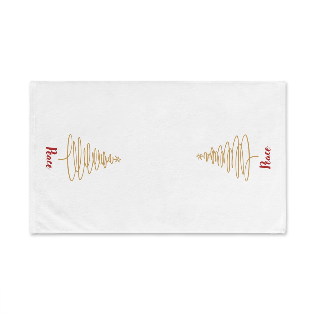 Peace - Minimalist Gold Christmas Tree Hand Towel