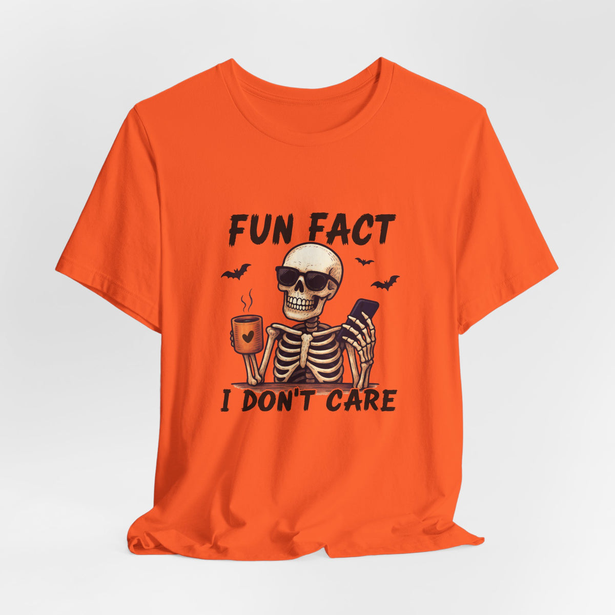 Skeleton 'Fun Fact I Don't Care' Halloween Tee