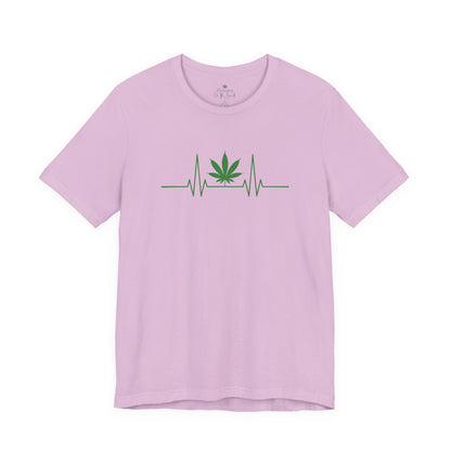 Weed Leaf Heartbeat T-Shirt, Marijuana Plant Tee, Cannabis Lover Shirt, 420 Gift, Unisex Jersey Top
